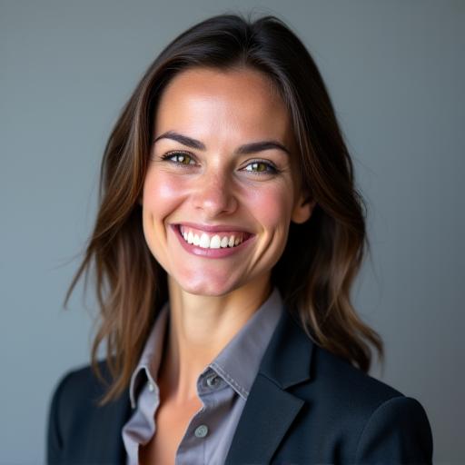 Potret seorang wanita profesional dengan senyuman yakin